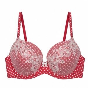 Victoria's Secret Body By Victoria Polka Dot Lace Multiway Straps Demi Bra 34C